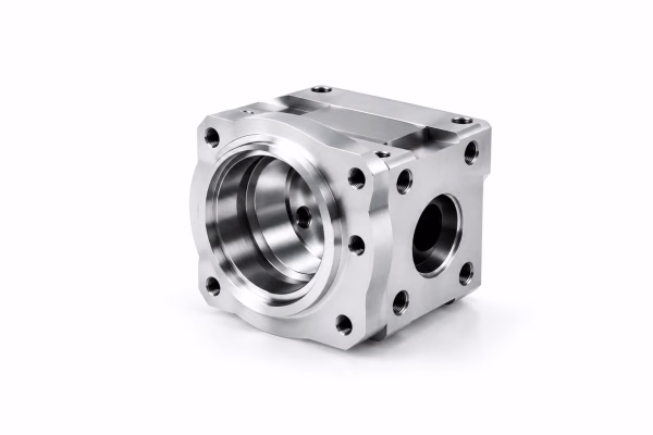Polished cylindrical machined shaft with cross holes and stepped diameters